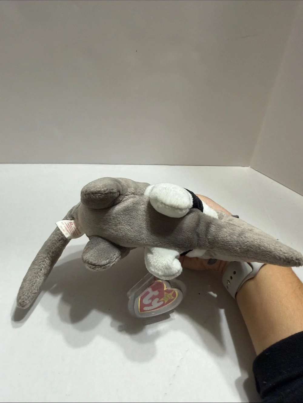 Ty Plush Anteater in Gray, White and Black ‘Ants’
